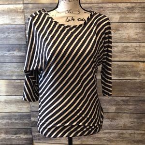 Paraphrase stripped 3/4 length tee shirt